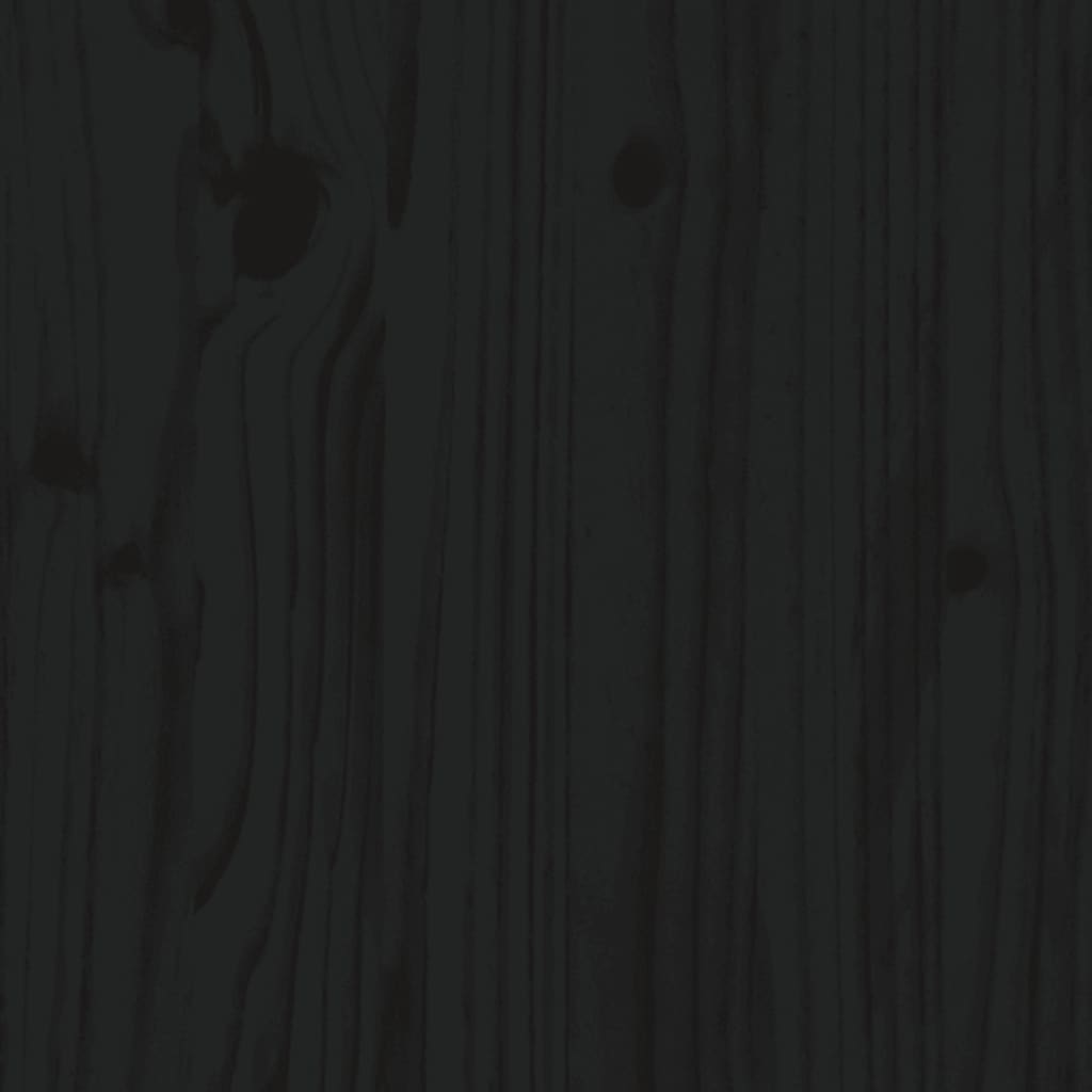  Massivholzbett mit Kopfteil Schwarz 90x200 cm