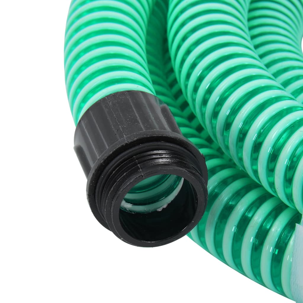  Saugschlauch mit Messing-Anschlüssen Grün 1,1" 20 m PVC