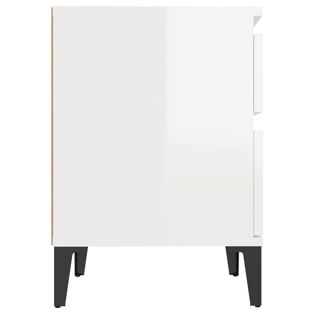  Nachttisch Hochglanz-Weiß 40x35x50 cm