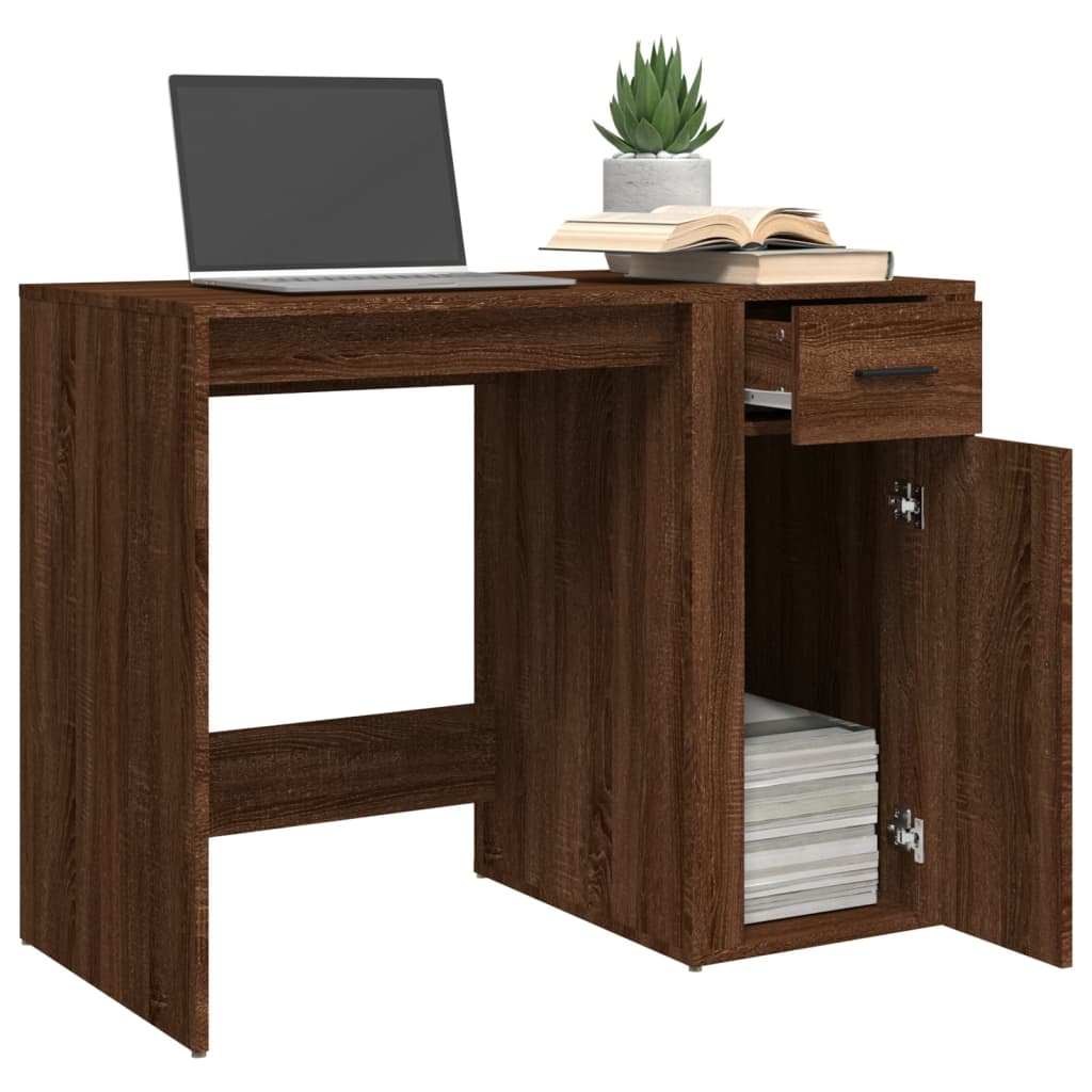  Schreibtisch Braun Eichen-Optik 100x49x75 cm Holzwerkstoff