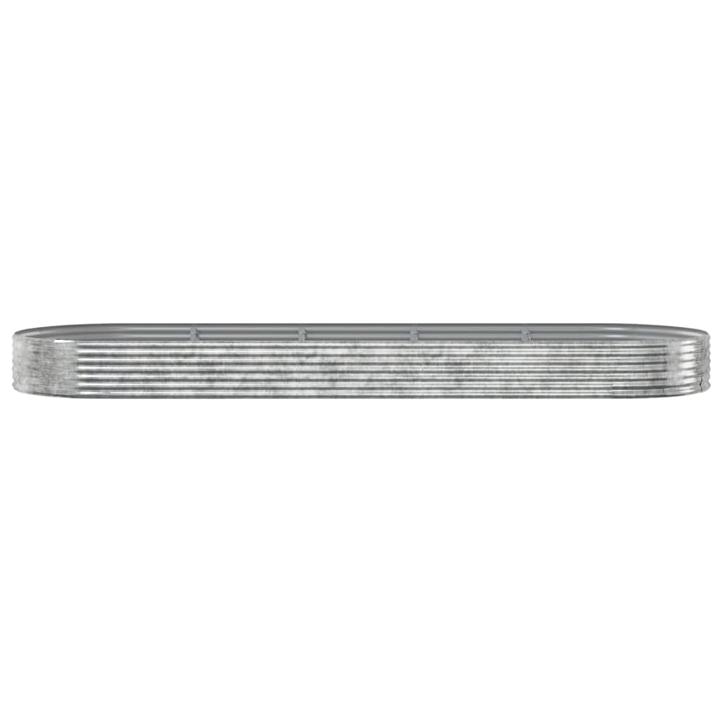  Hochbeet Pulverbeschichteter Stahl 450x140x36 cm Silbern