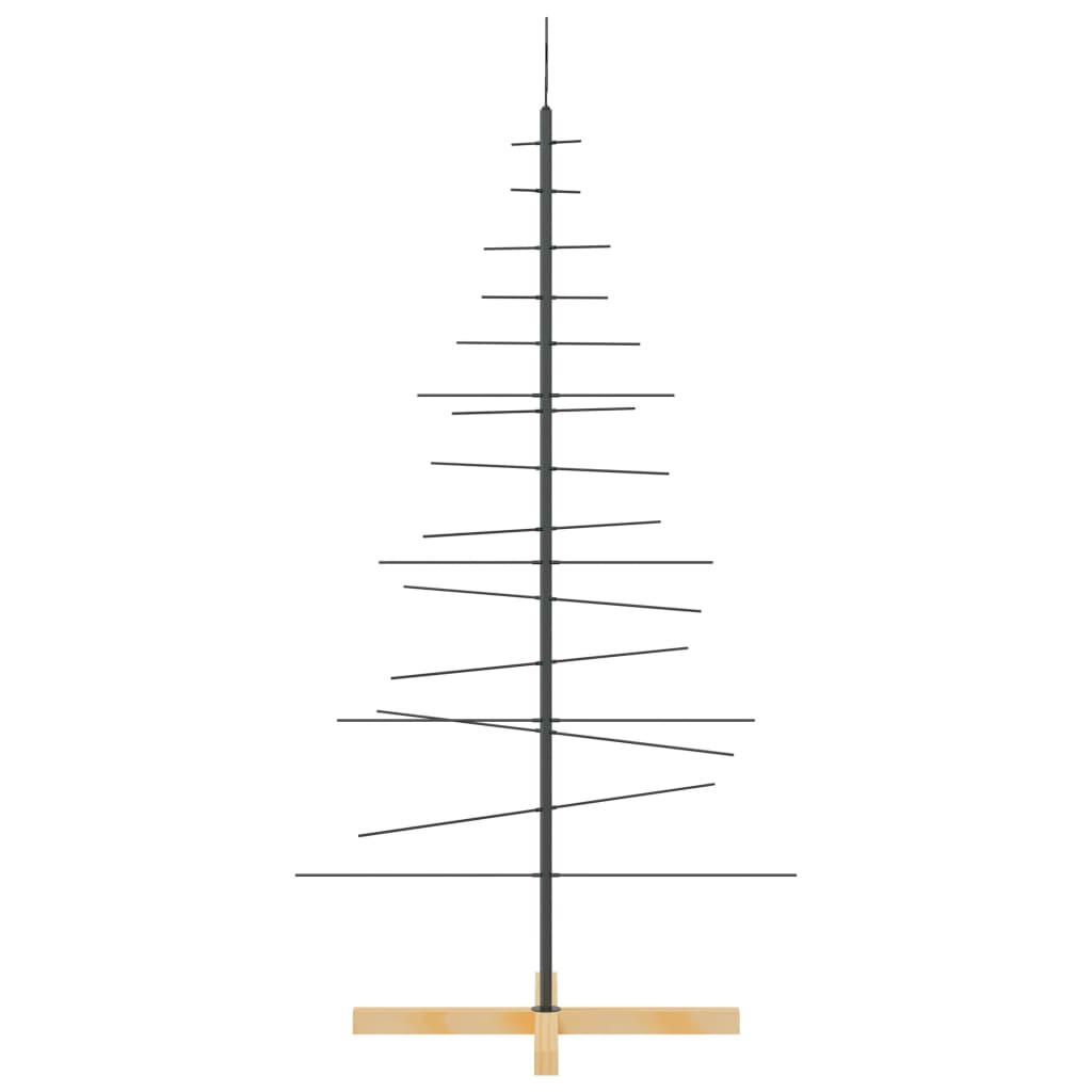  Weihnachtsbaum Metall mit Holzständer Schwarz 150 cm