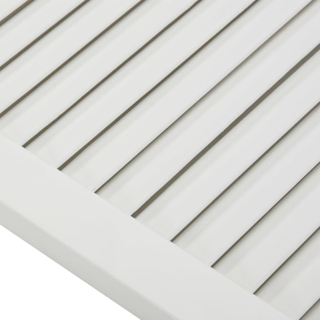  Schranktüren Lamellen-Design 2 Stk. Weiß 69x59,4 cm Massivholz