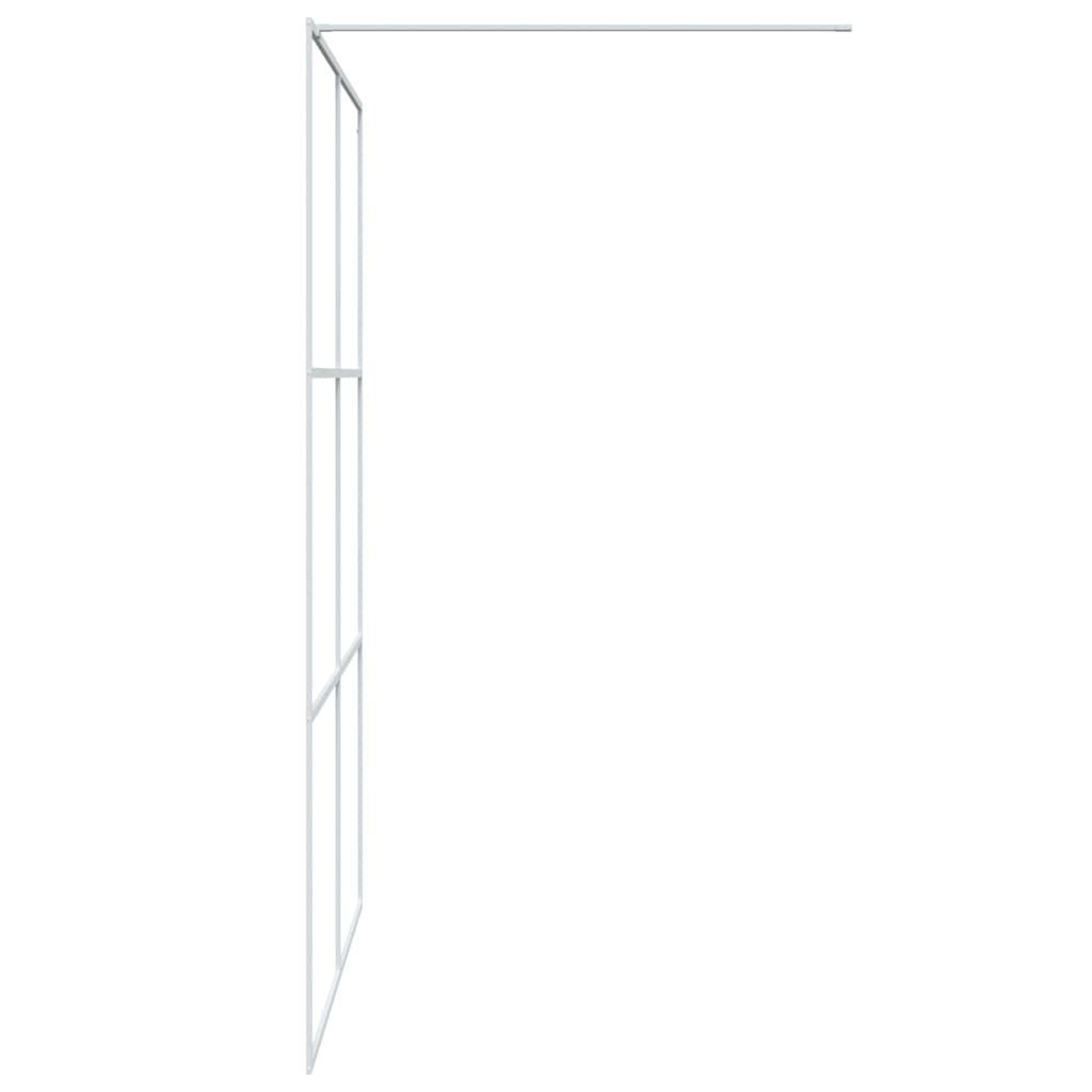  Duschwand für Begehbare Dusche Weiß 140x195 cm ESG-Klarglas