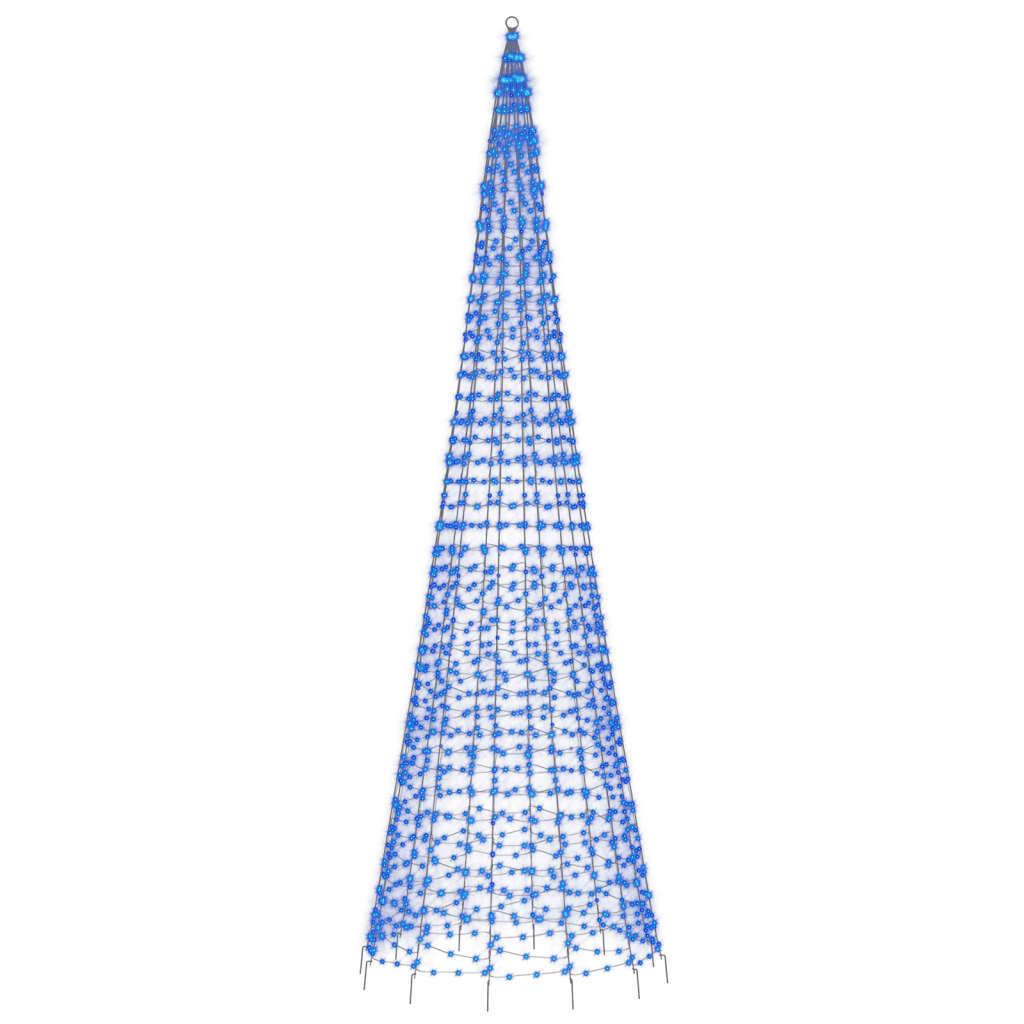  LED-Weihnachtsbaum für Fahnenmast 1534 LEDs Blau 500 cm