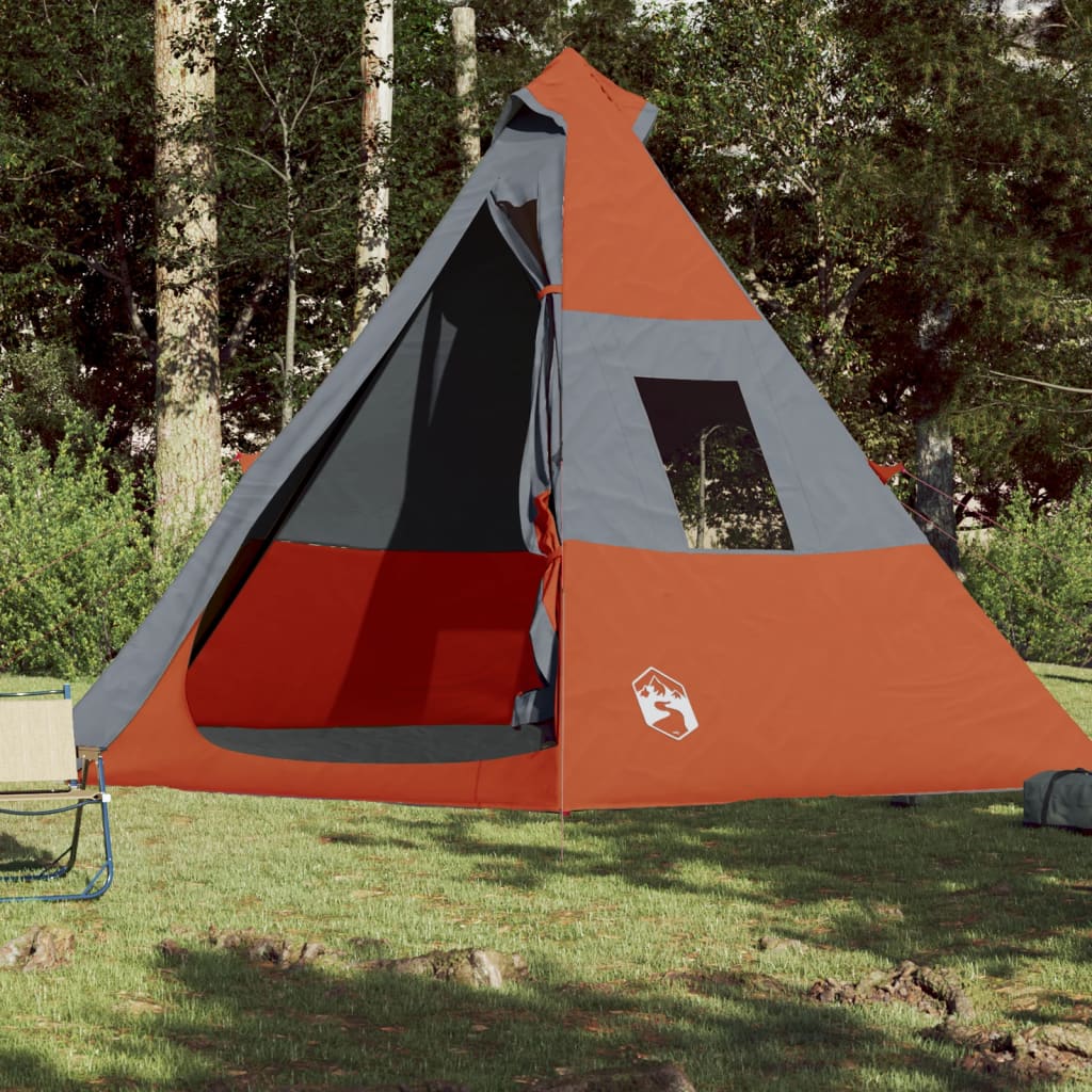  Campingzelt 7 Personen Grau und Orange Wasserfest