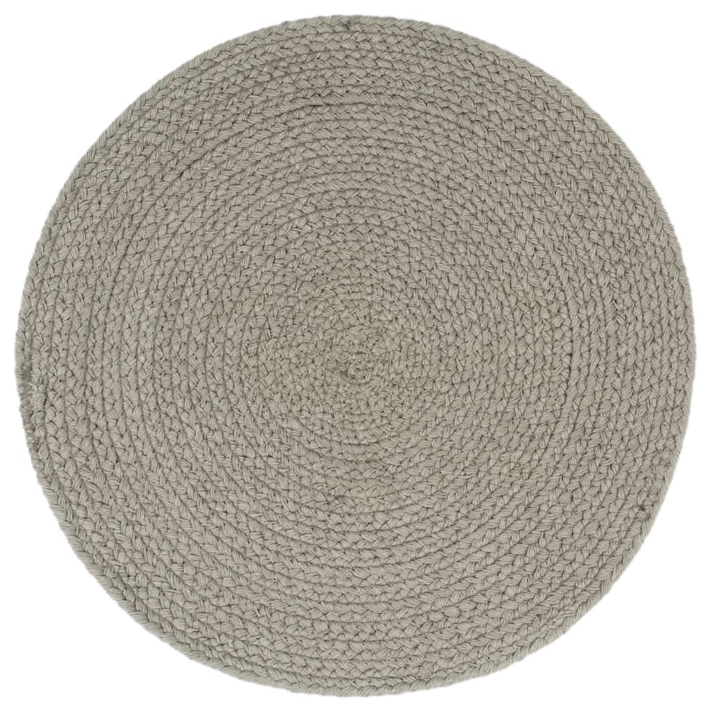  Tischsets 6 Stk. Grau 38 cm Rund Baumwolle