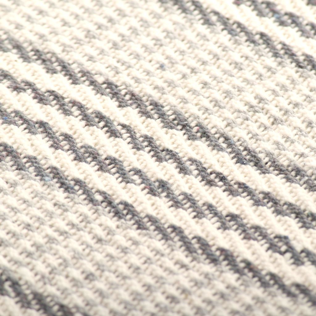  Überwurf Baumwolle Streifen 220x250 cm Grau und Weiß