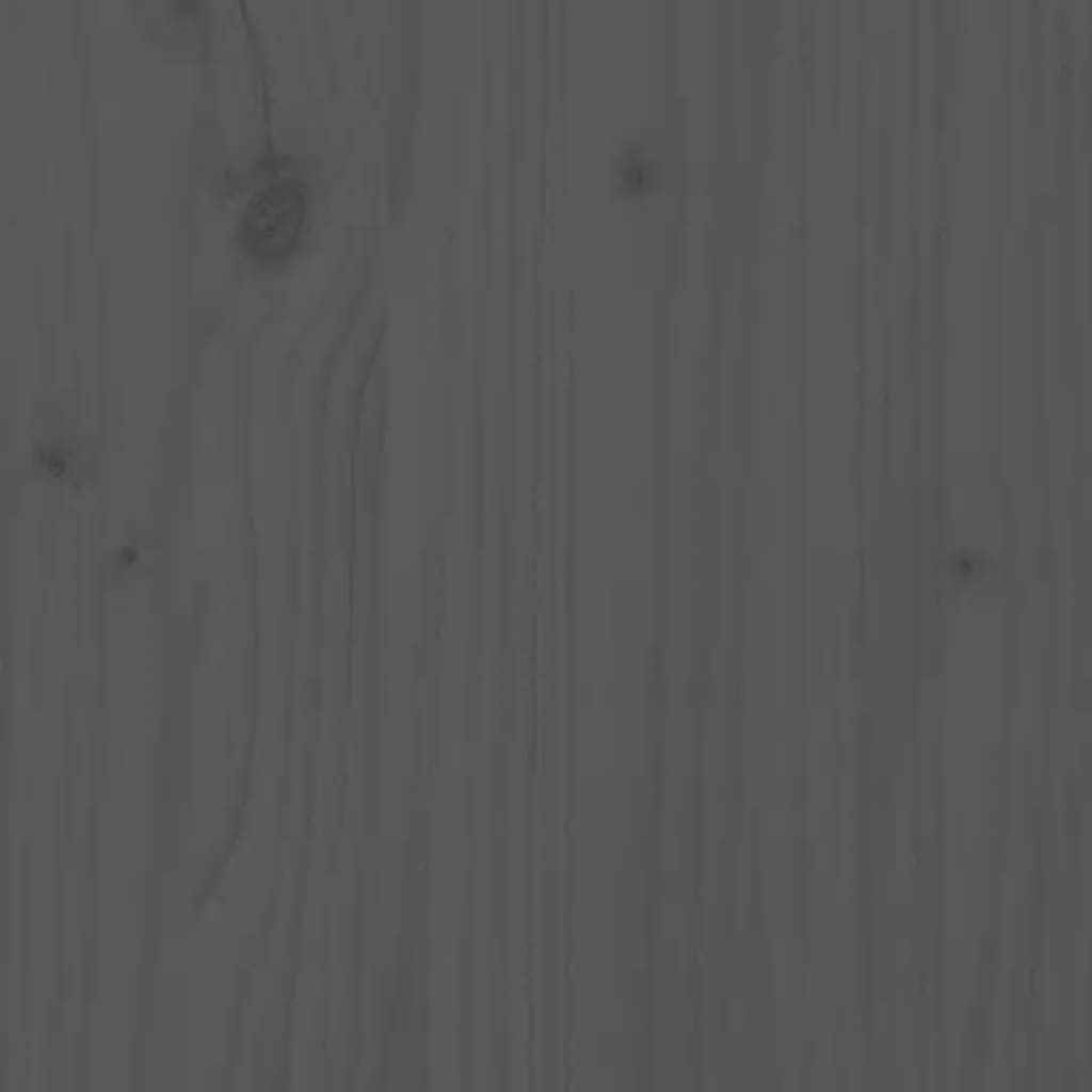  Massivholzbett mit Kopfteil Grau 200x200 cm