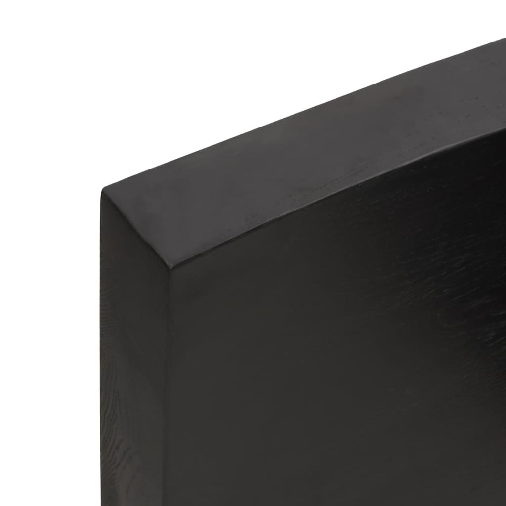  Tischplatte Dunkelbraun 200x40x(2-6)cm Massivholz Eiche