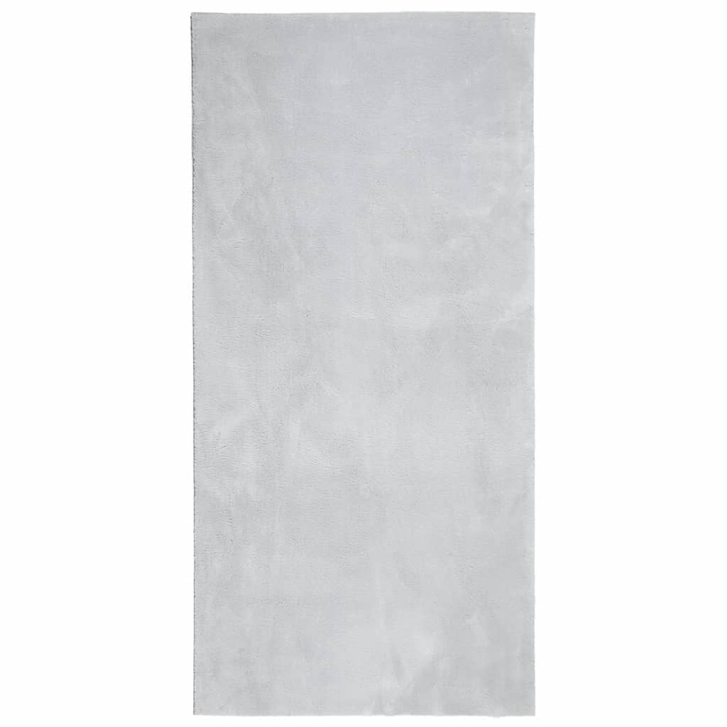  Teppich HUARTE Kurzflor Weich und Waschbar Grau 100x200 cm