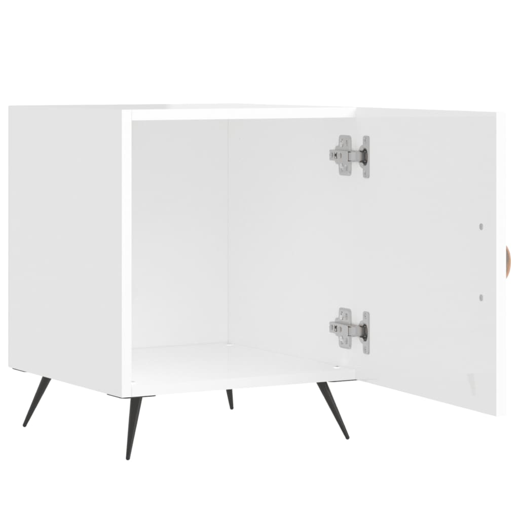  Nachttisch Hochglanz-Weiß 40x40x50 cm Holzwerkstoff