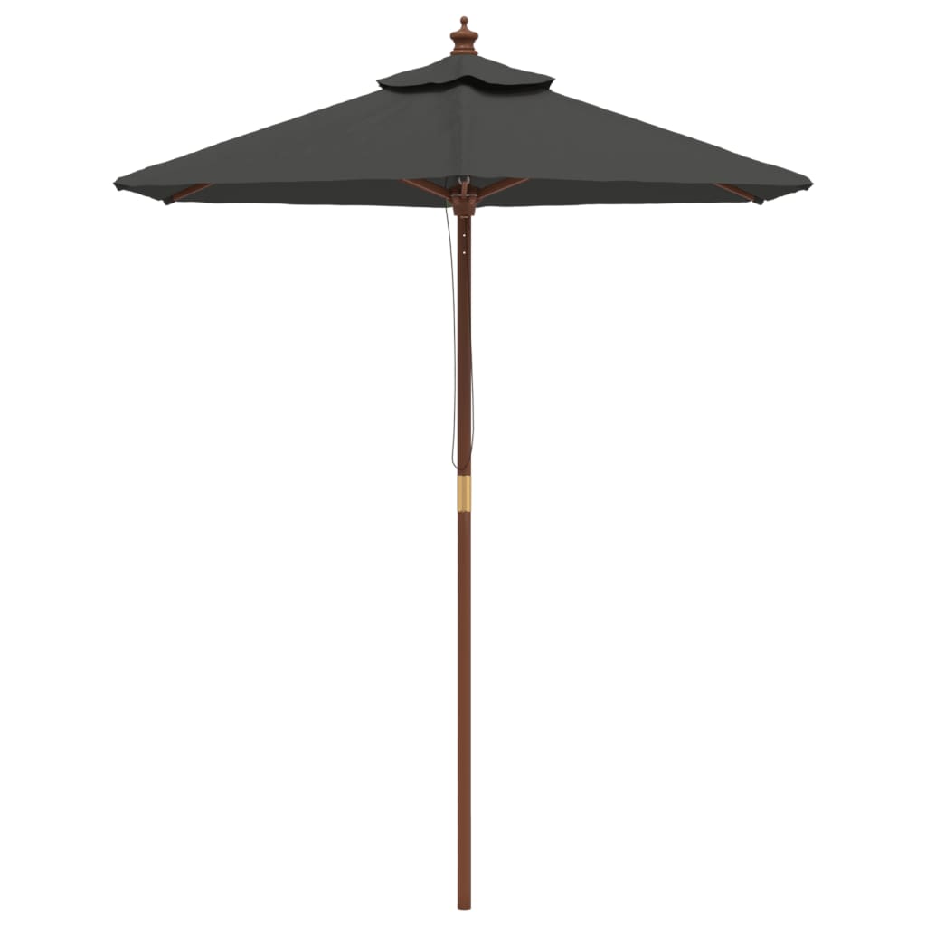  Sonnenschirm mit Holzmast Anthrazit 196x231 cm