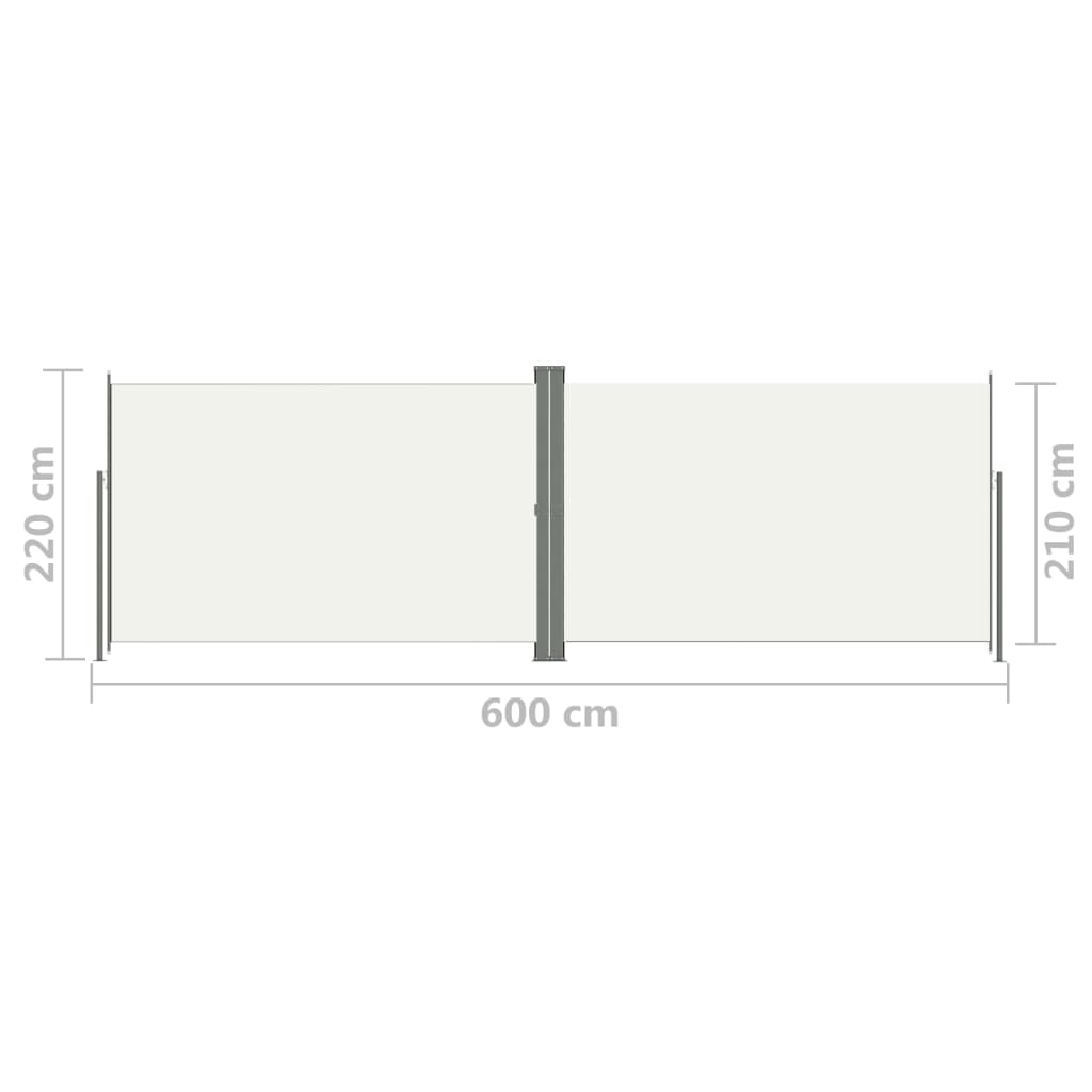  Seitenmarkise Ausziehbar Creme 220x600 cm