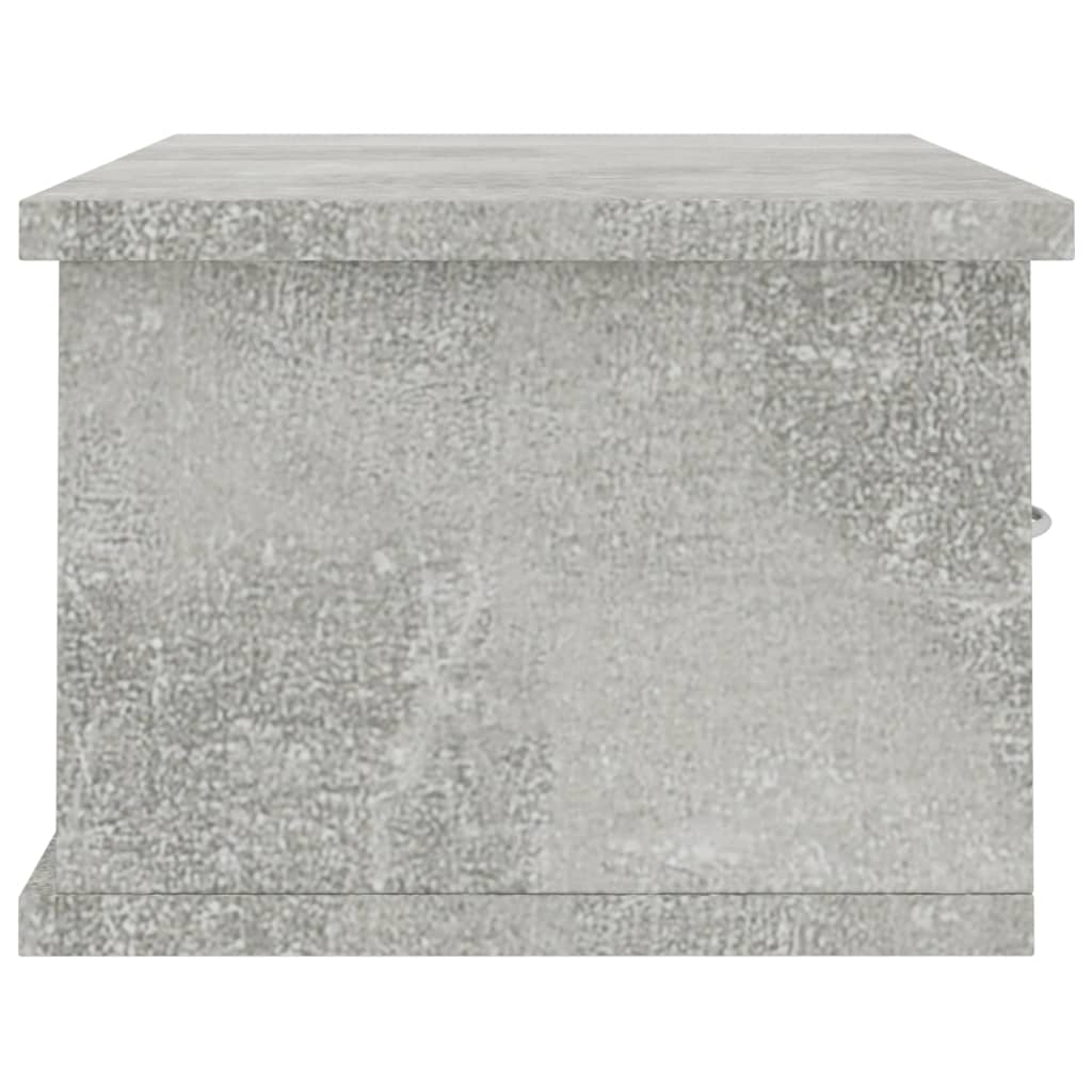  Wand-Schubladenregal Betongrau 60x26x18,5 cm Holzwerkstoff