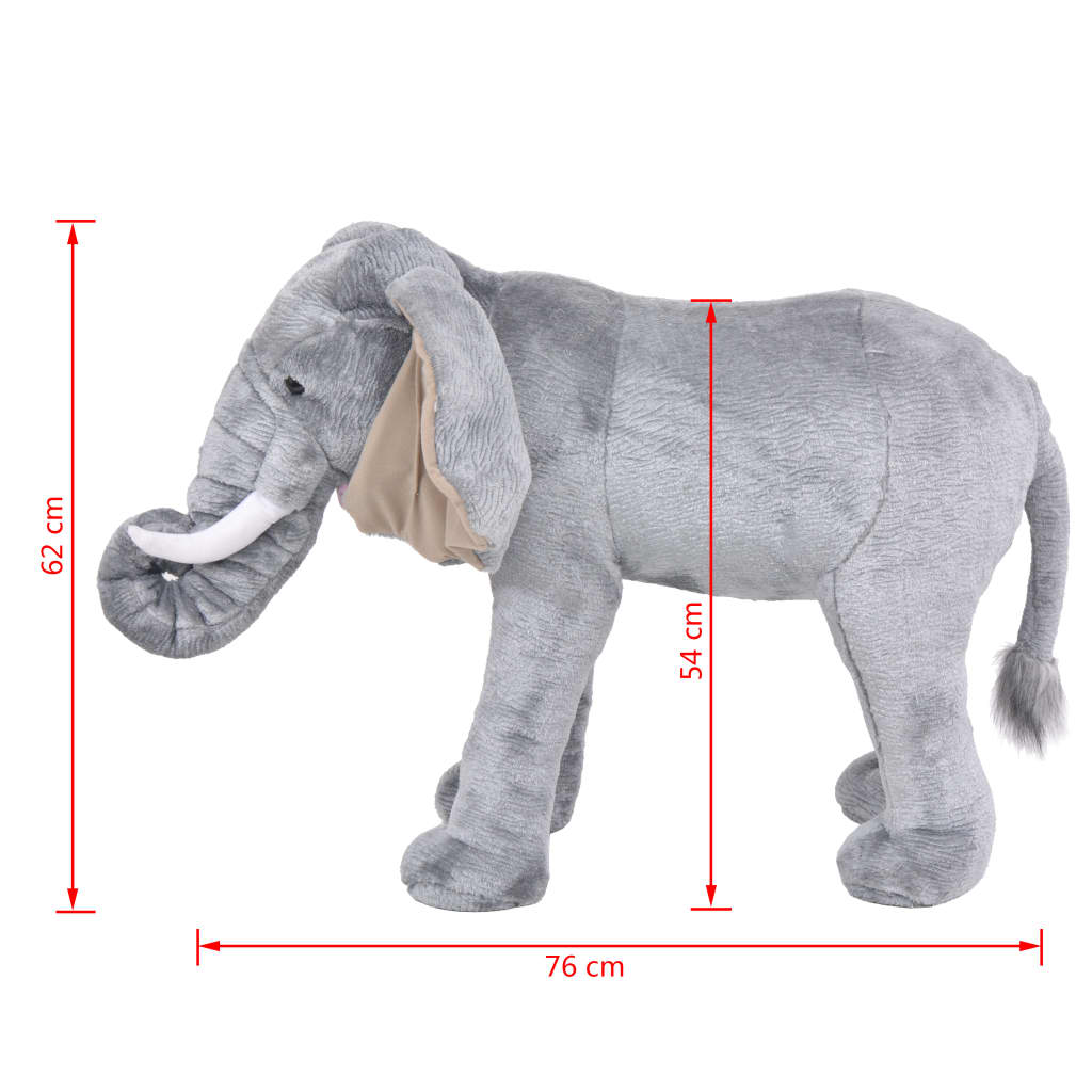 Plüschtier Elefant Stehend Plüsch Grau XXL