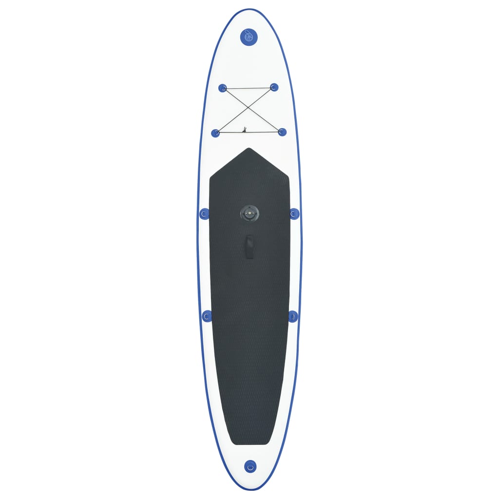  Aufblasbares SUP-Board mit Segel Set Blau und Weiß