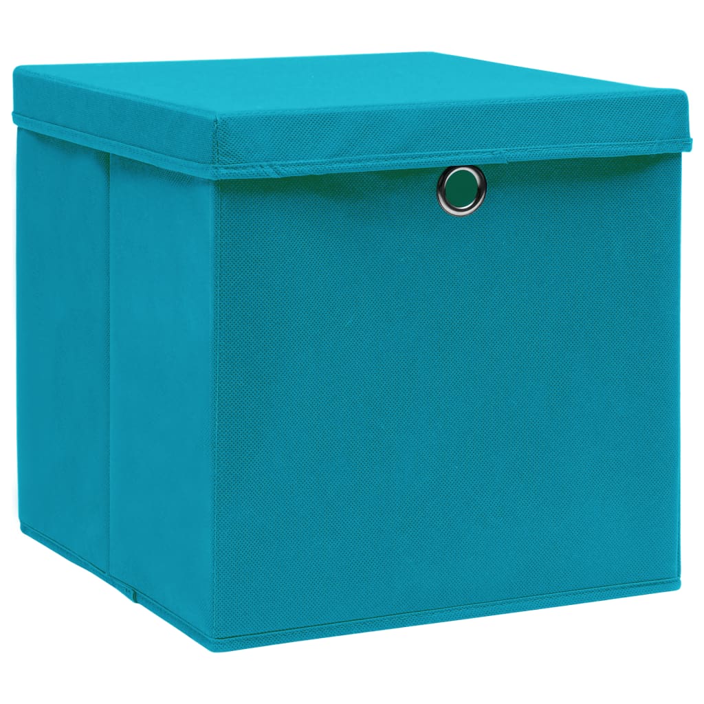  Aufbewahrungsboxen mit Deckeln 10 Stk. 28x28x28 cm Babyblau