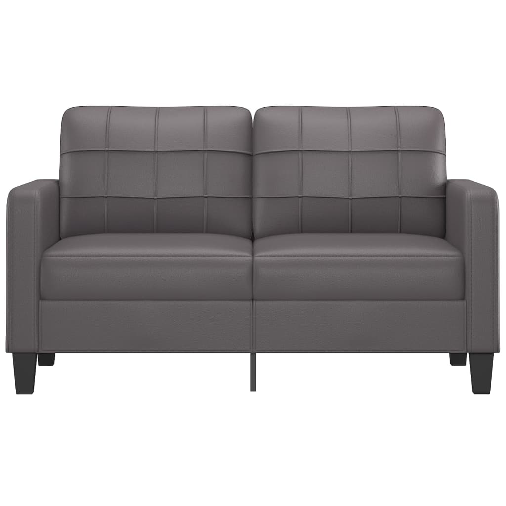  2-Sitzer-Sofa Grau 140 cm Kunstleder