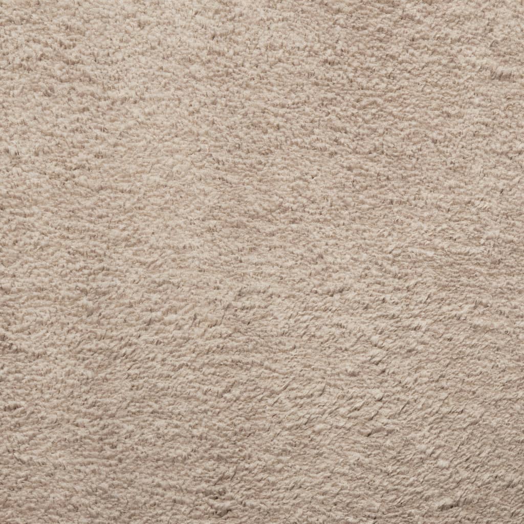  Teppich HUARTE Kurzflor Weich und Waschbar Sandfarben 160x160cm
