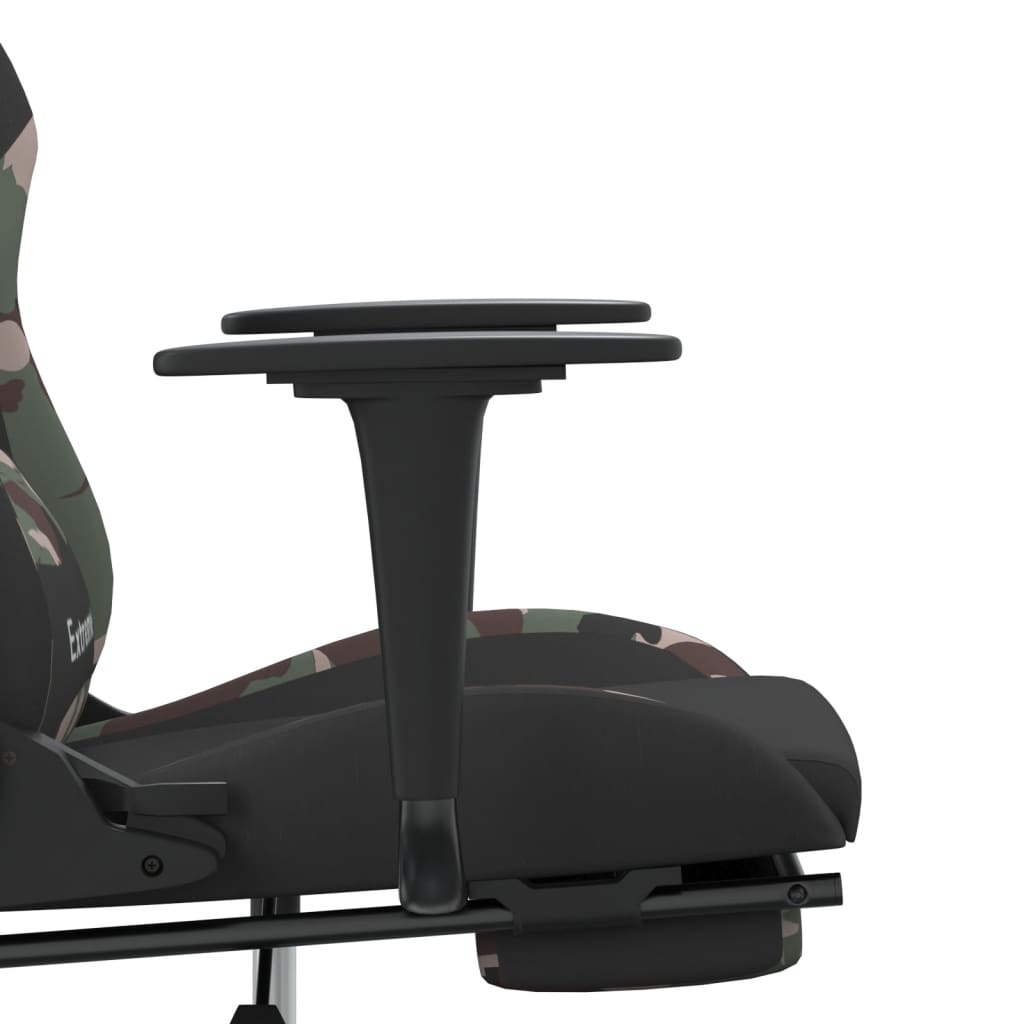  Gaming-Stuhl mit Massage & Fußstütze Schwarz Camouflage Stoff