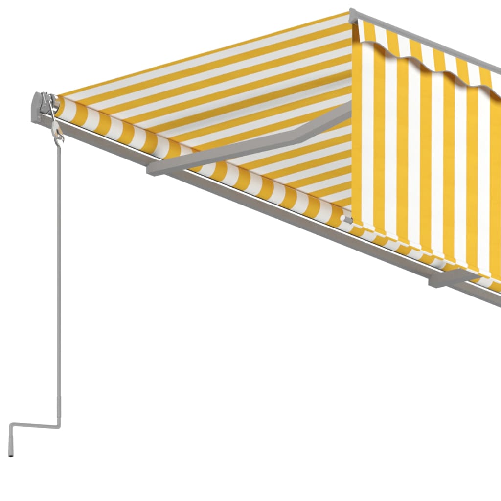  Markise Manuell Einziehbar mit Rollo 4x3 m Gelb & Weiß