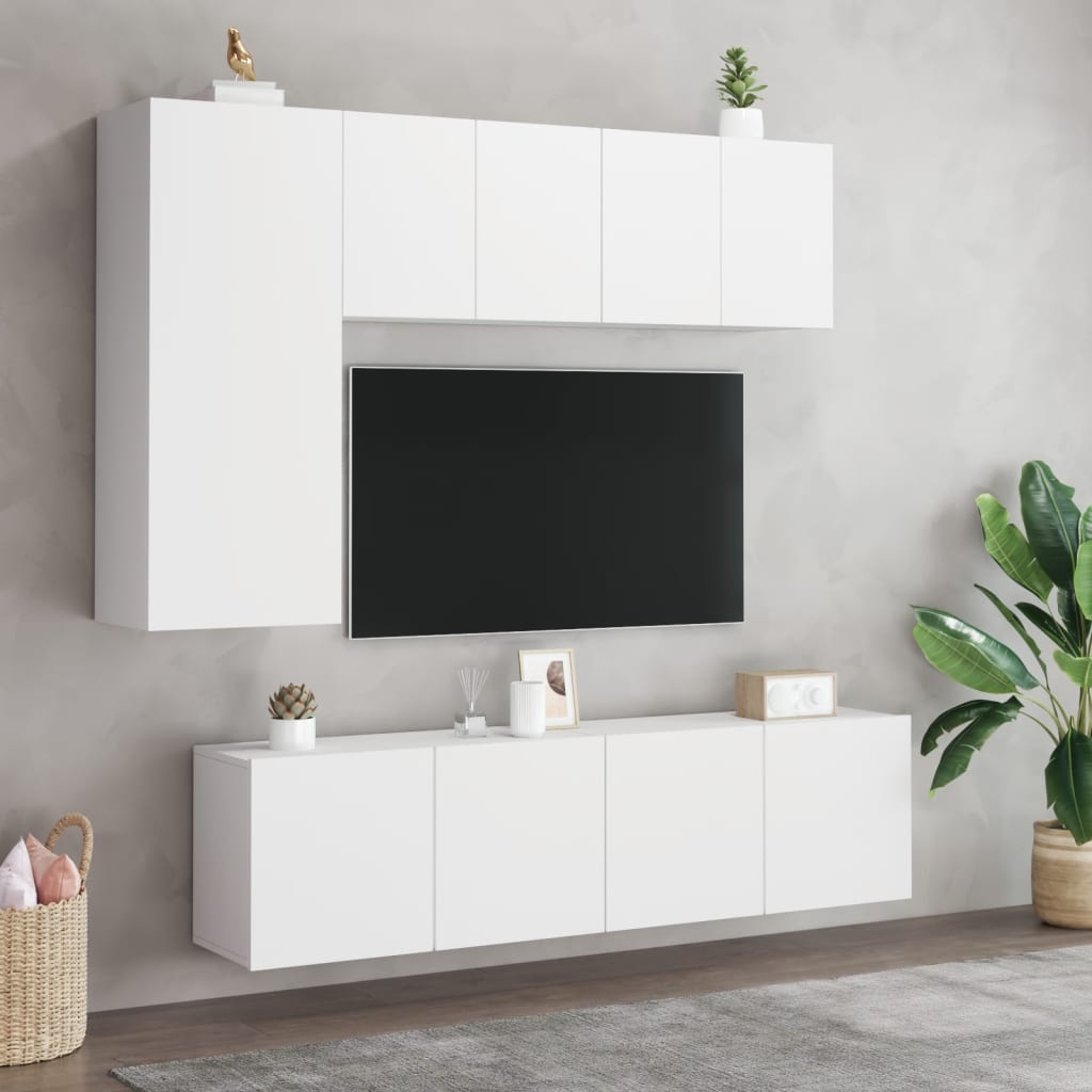  TV-Wandschränke 2 Stk. Weiß 60x30x41 cm