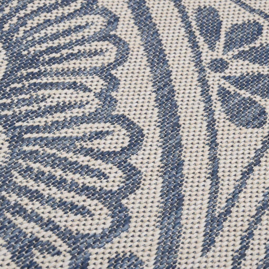  Outdoor-Teppich Flachgewebe 80x150 cm Blaues Muster