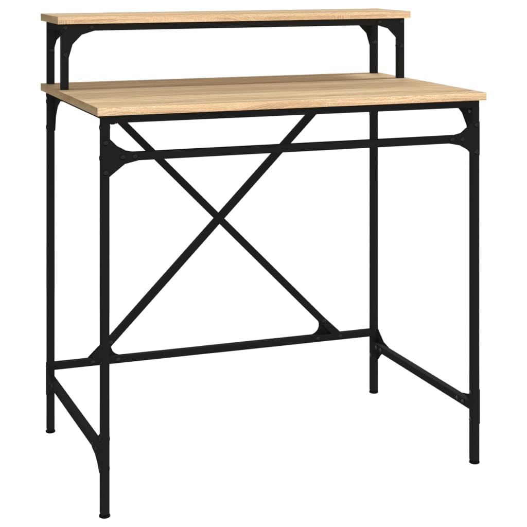 Schreibtisch Sonoma-Eiche 80x50x90 cm Holzwerkstoff und Eisen