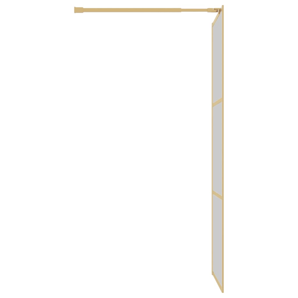  Duschwand für Begehbare Dusche mit ESG Klarglas Golden 90x195cm
