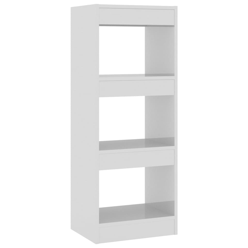  Bücherregal/Raumteiler Hochglanz-Weiß 40x30x103cm Holzwerkstoff