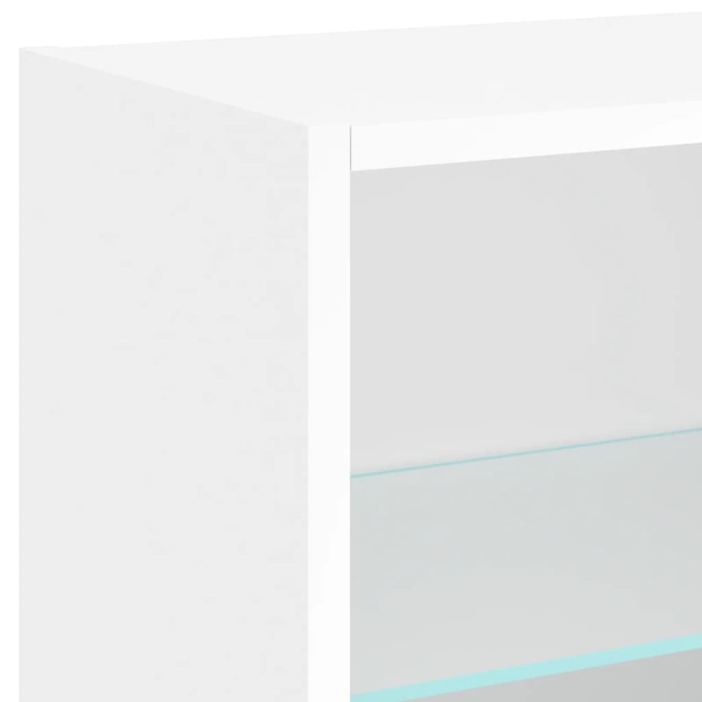  Wand-Nachttisch mit LED-Leuchten Weiß