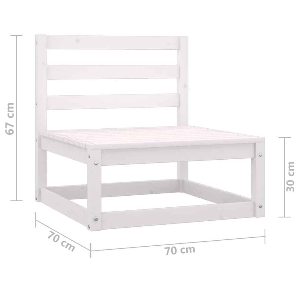  Outdoor-Sofa 4-Sitzer Weiß Massivholz Kiefer