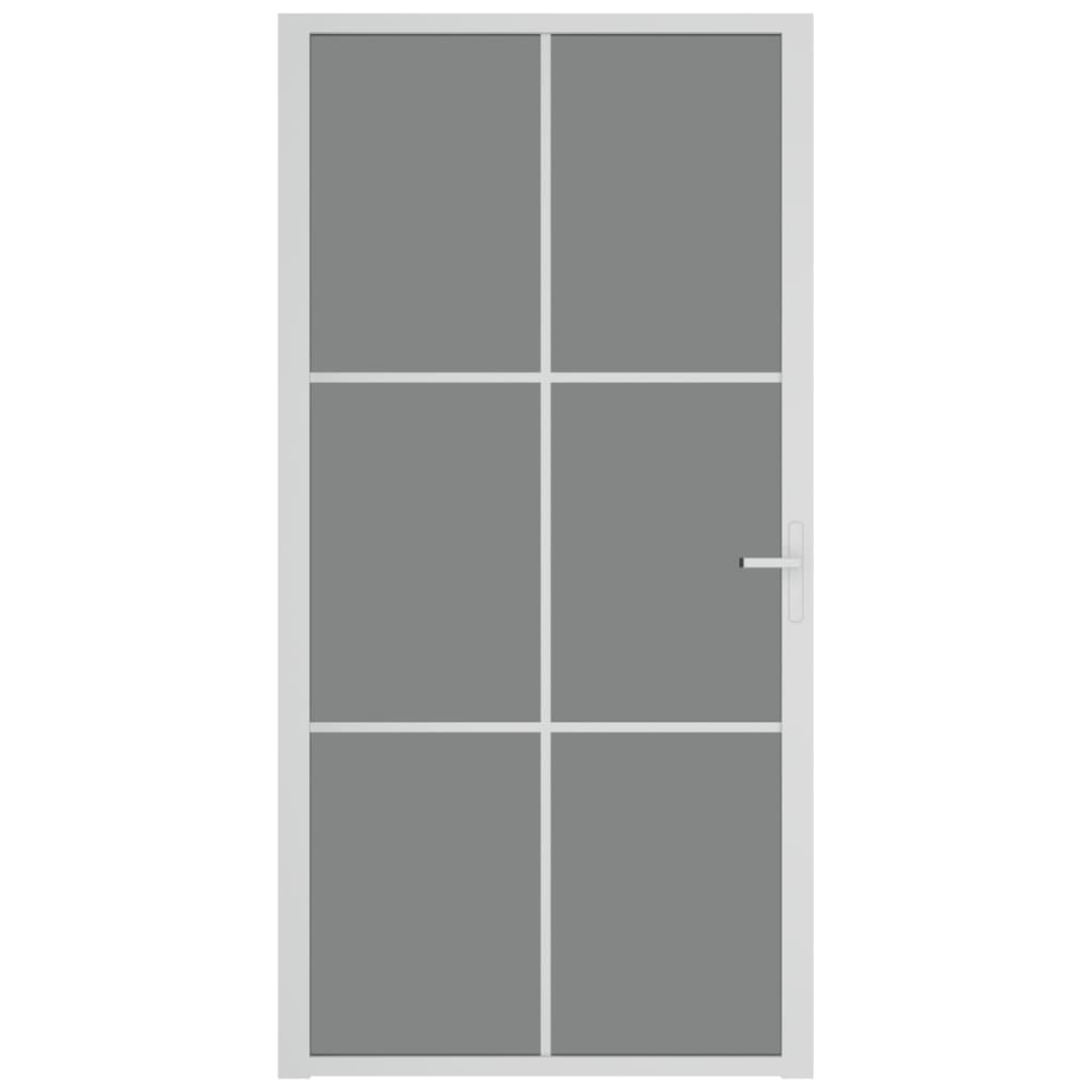  Innentür 102,5x201,5 cm Weiß ESG-Glas und Aluminium