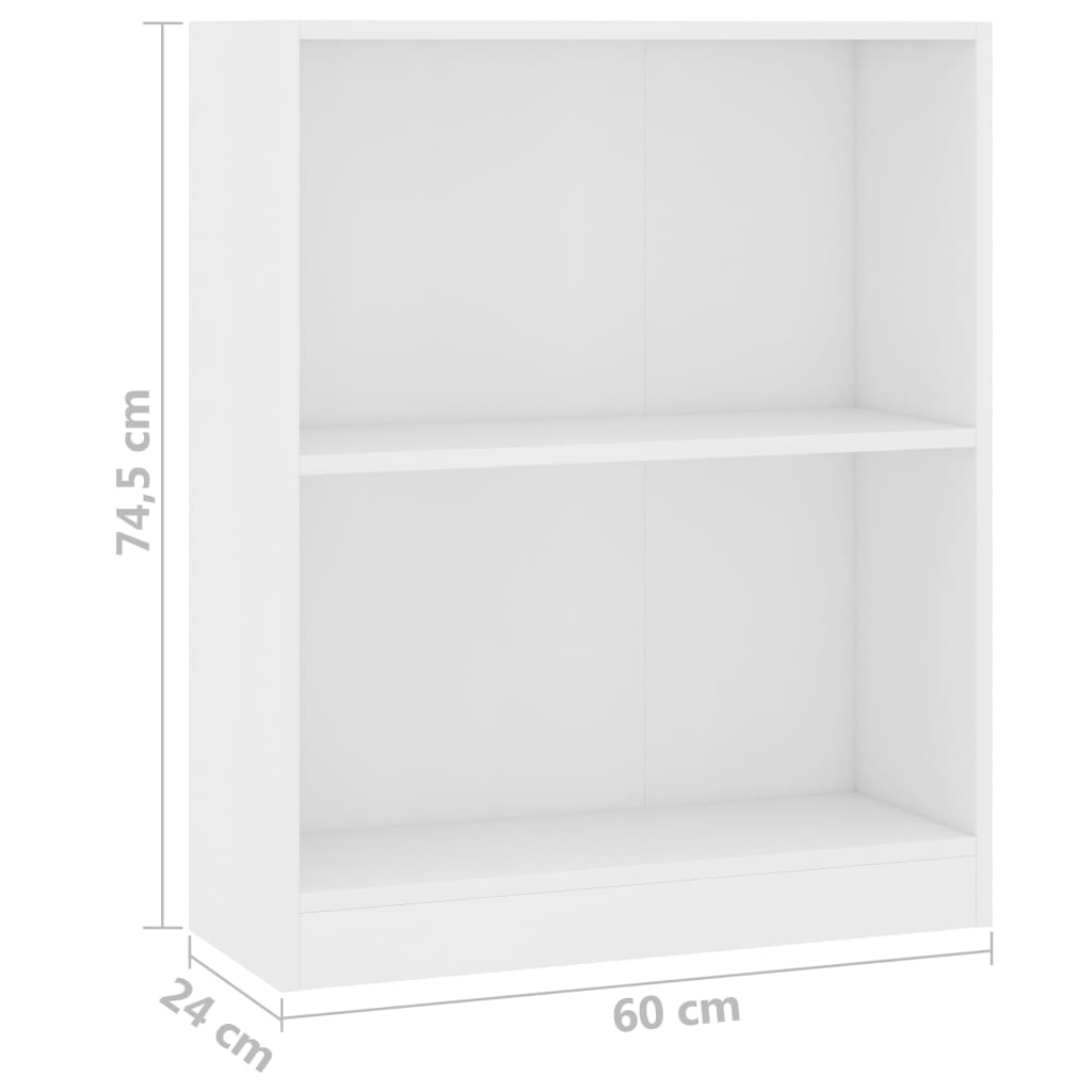  Bücherregal Weiß 60x24x76 cm Holzwerkstoff