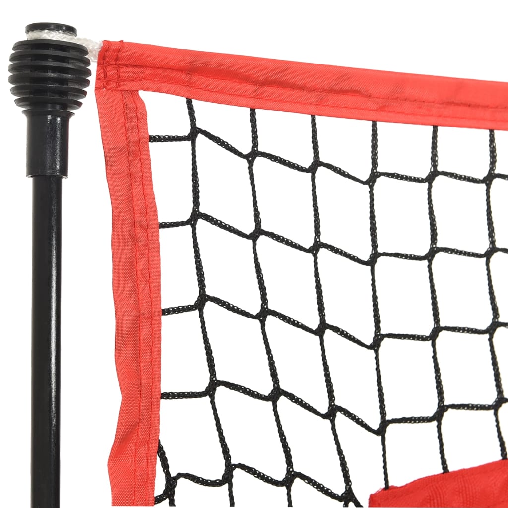  Baseball-Netz Tragbar Schwarz und Rot 183x105x183 cm Polyester