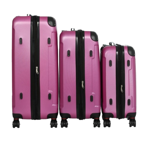 Glüückskind Hartschalen Trolley 3-tlg. aus ABS Kunststoff Pink