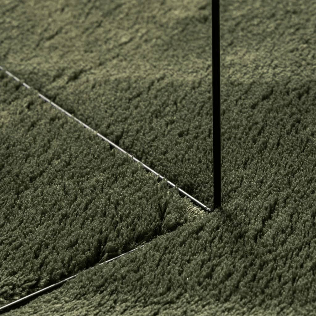  Teppich HUARTE Kurzflor Weich und Waschbar Waldgrün 60x110 cm