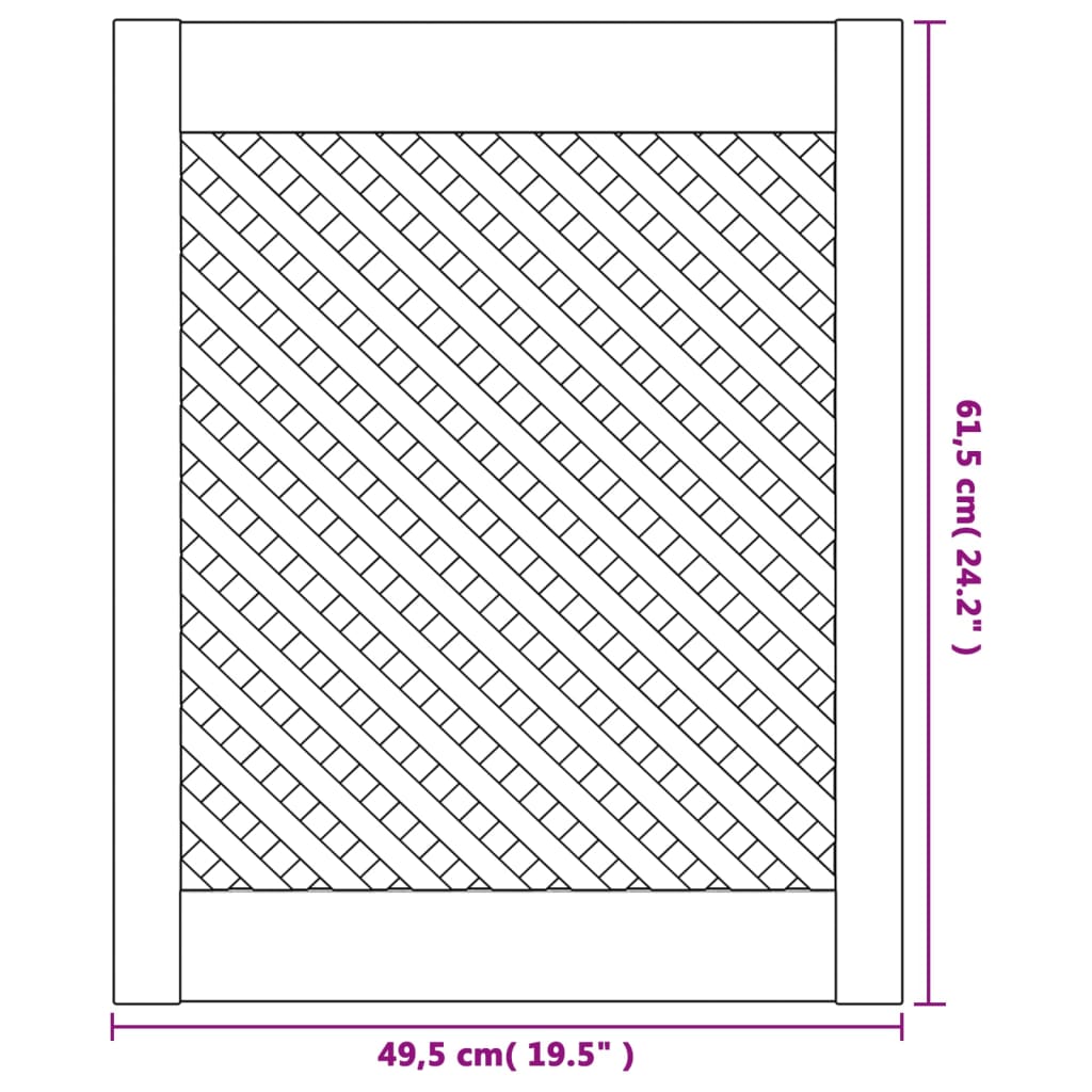  Schranktüren 2 Stk. Gitterdesign 49,5x61,5 cm Massivholz Kiefer