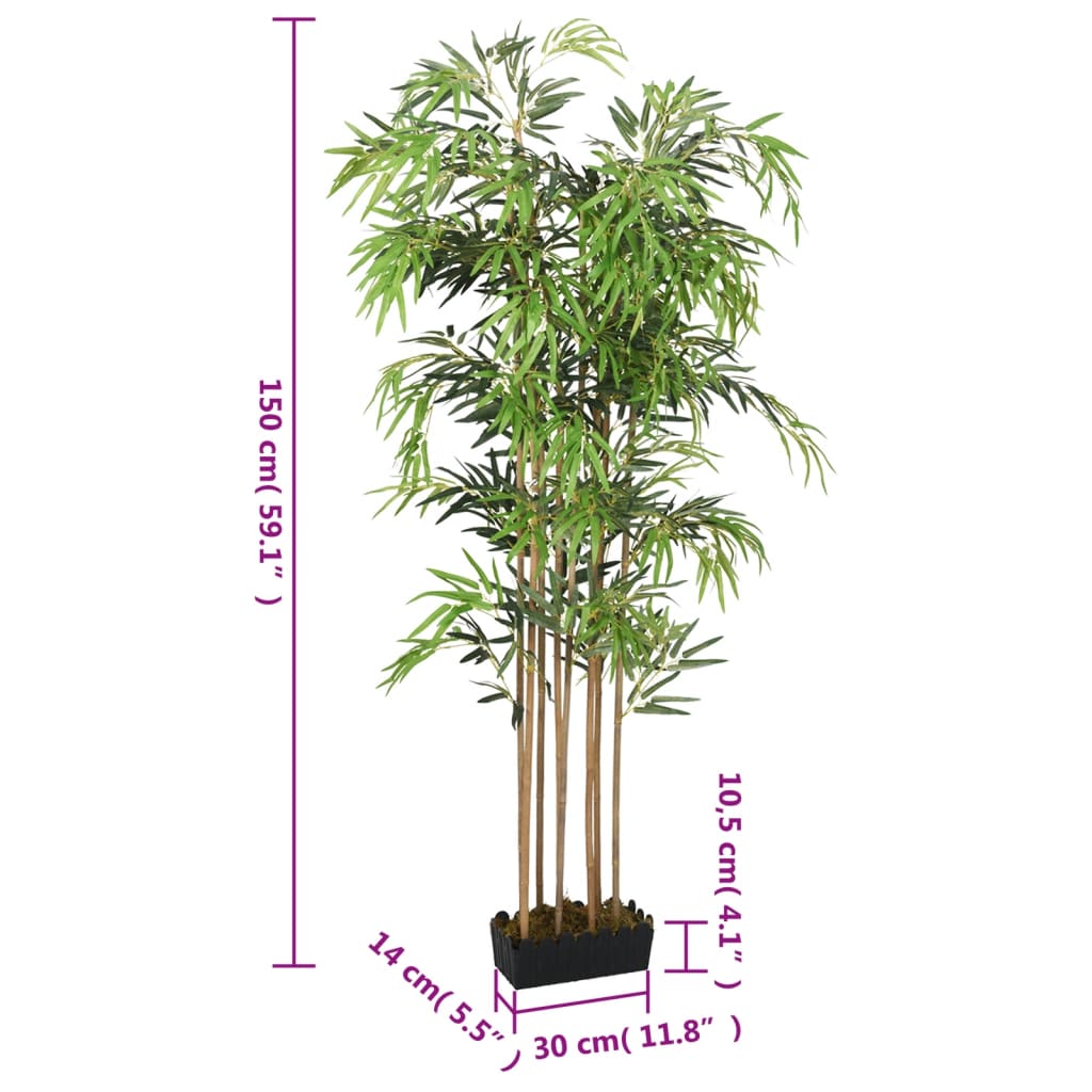  Bambusbaum Künstlich 1095 Blätter 150 cm Grün