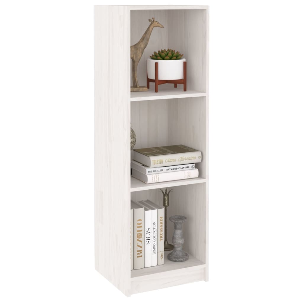  Bücherregal/Raumteiler Weiß 36x33x110 cm Massivholz Kiefer