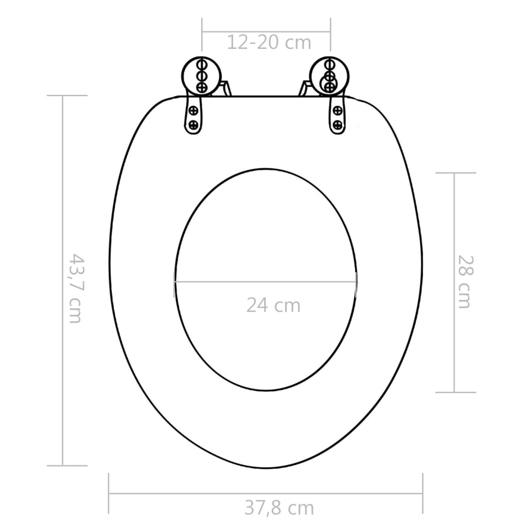  Toilettensitze 2 Stk. Soft-Close-Deckel MDF Porzellan-Design