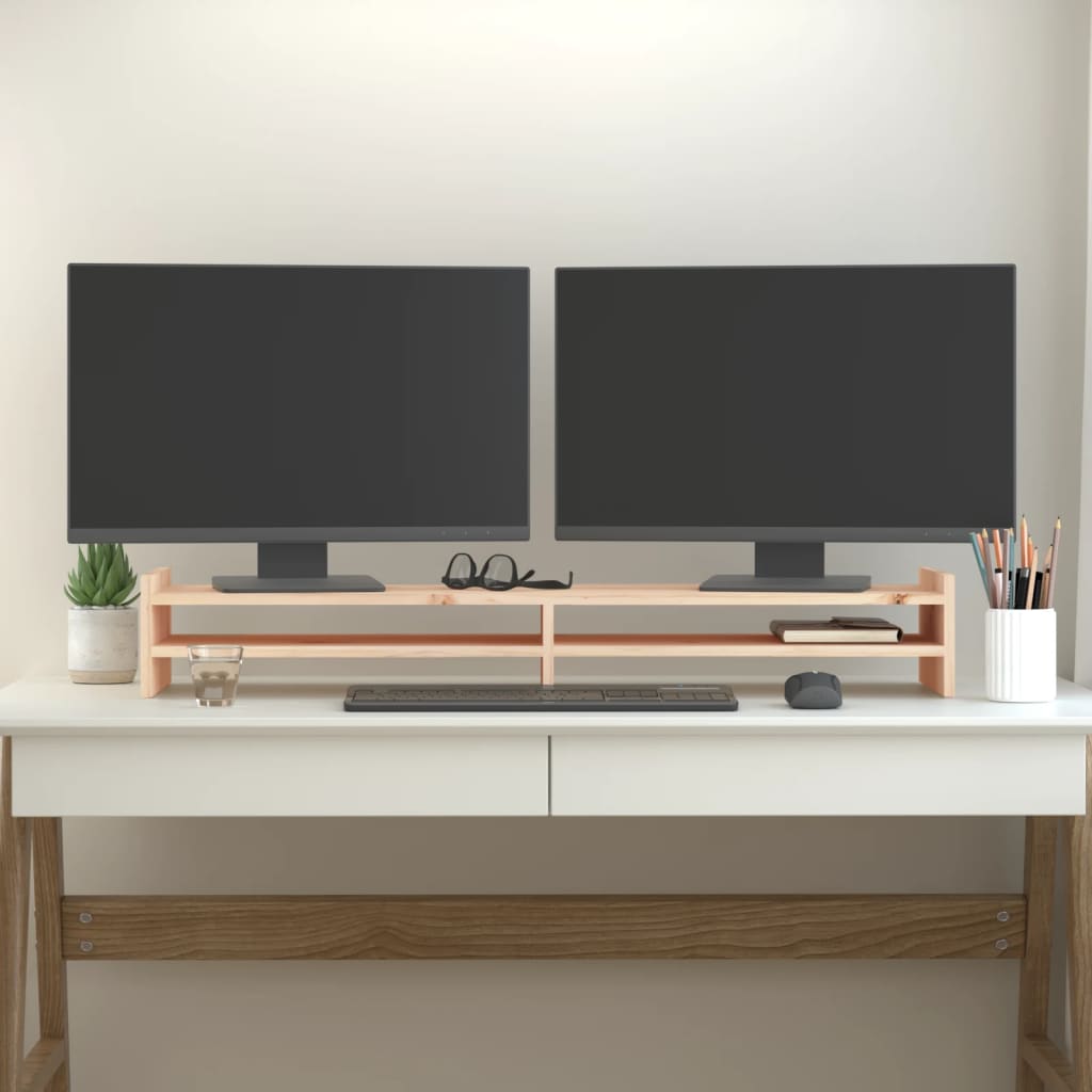  Monitorständer 100x27x15 cm Massivholz Kiefer