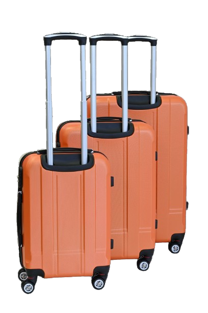 Glüückskind Hartschalen Trolley 4-tlg. aus ABS Kunststoff Orange