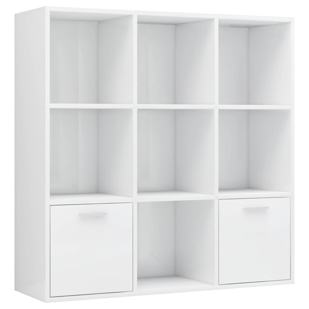  Bücherregal Hochglanz-Weiß 98x30x98 cm Holzwerkstoff
