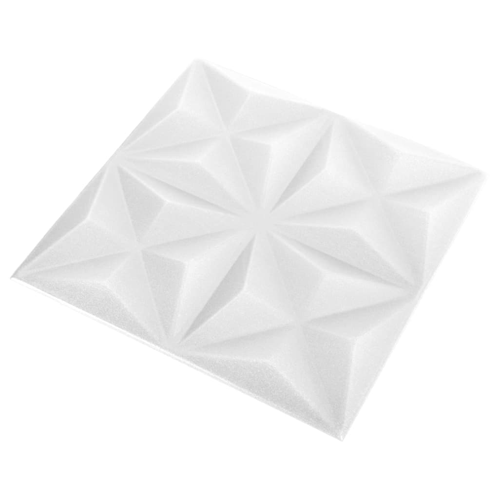 3D-Wandpaneele 24 Stk. 50x50 cm Origami Weiß 6 m²