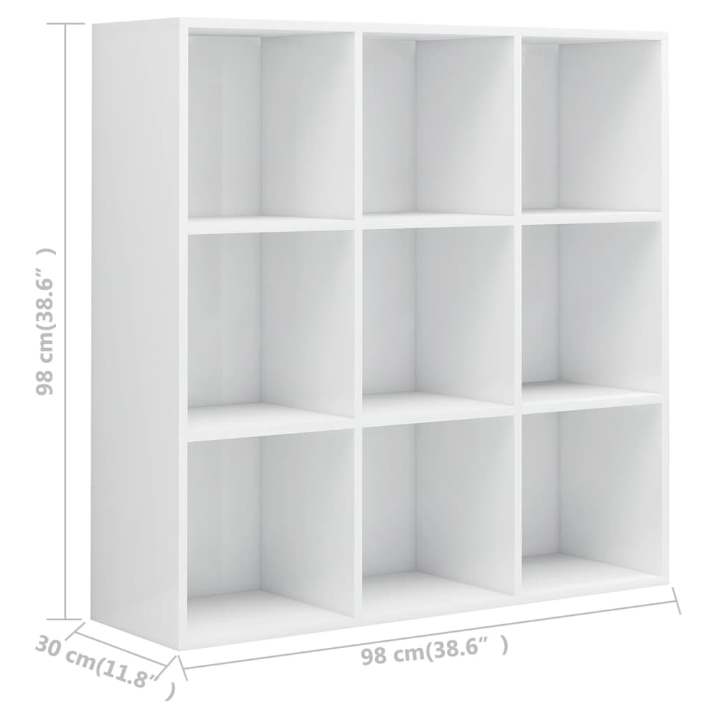  Bücherregal Hochglanz-Weiß 98x29x97,5 cm Holzwerkstoff