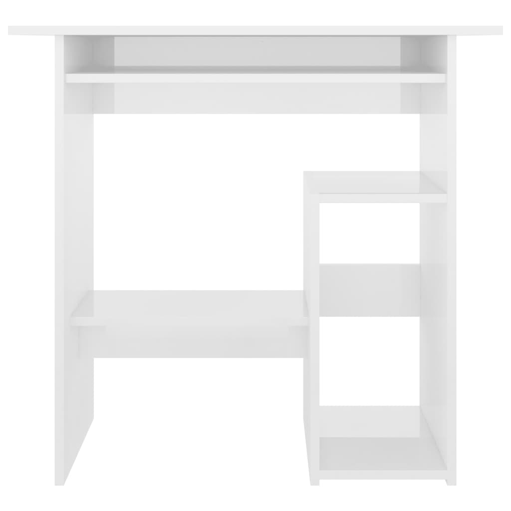  Schreibtisch Hochglanz-Weiß 80x45x74 cm Holzwerkstoff