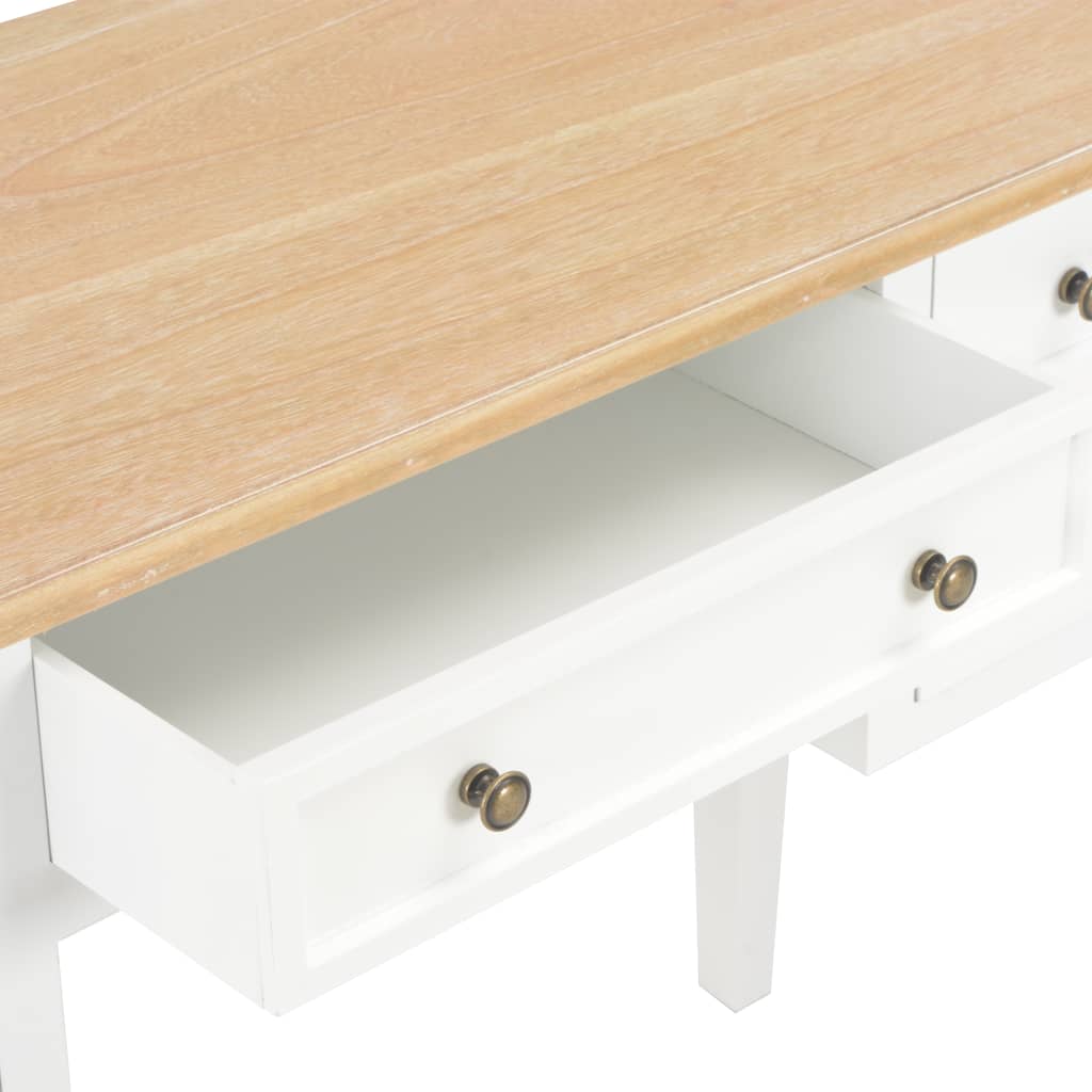  Schreibtisch Weiß 109,5 x 45 x 77,5 cm Holz