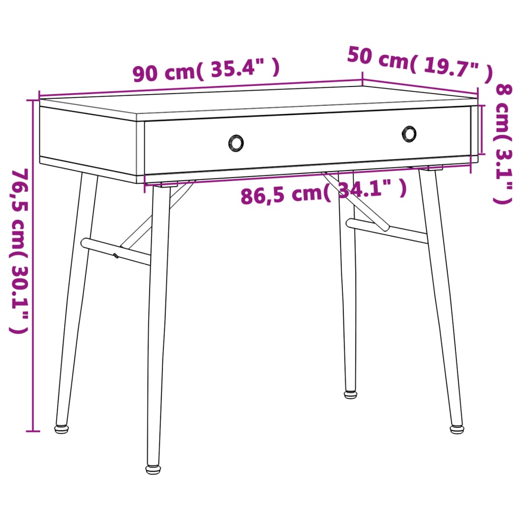  Computertisch mit Schublade Antikgrün 90x50x76,5 cm